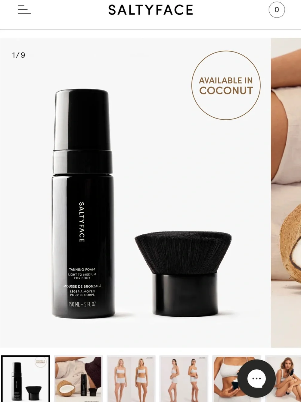NWOT Salty Face Tanning Foam and Body Brush Black | Light to Medium Body Mousse